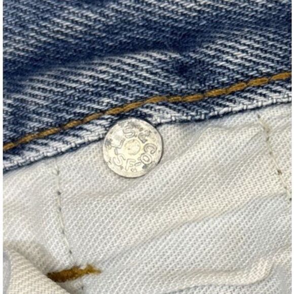Vintage Levis 501 Button Fly Jeans 70s Made In USA SF207 Light Wash 34X30 - Picture 13 of 16